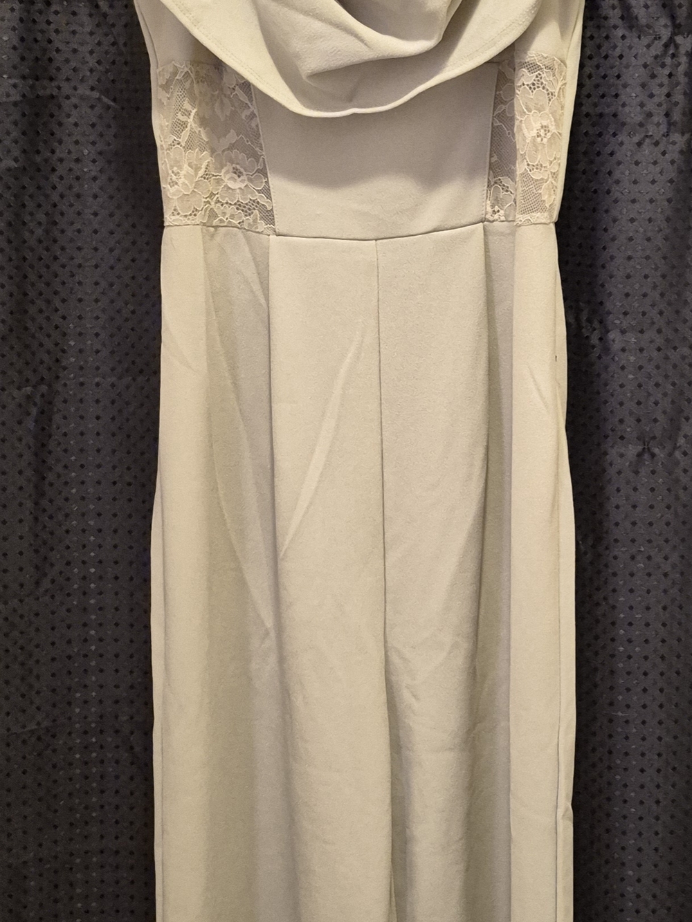 Cream Lace Accent Maxi Dress